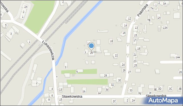 Sosnowiec, Pekińska, 20, mapa Sosnowca