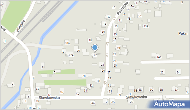 Sosnowiec, Pekińska, 22, mapa Sosnowca