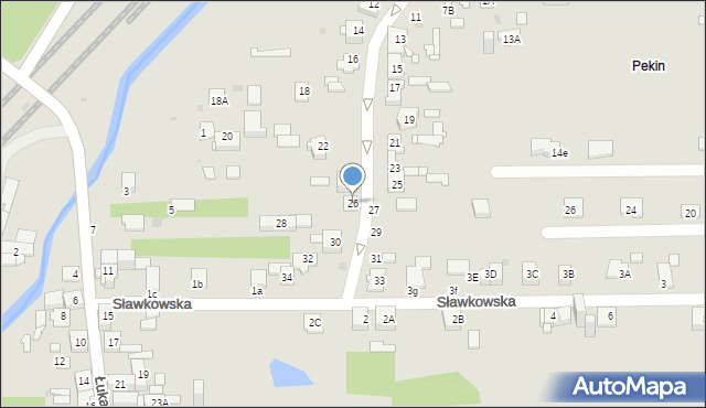 Sosnowiec, Pekińska, 26, mapa Sosnowca