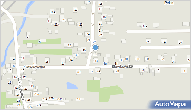 Sosnowiec, Pekińska, 31, mapa Sosnowca