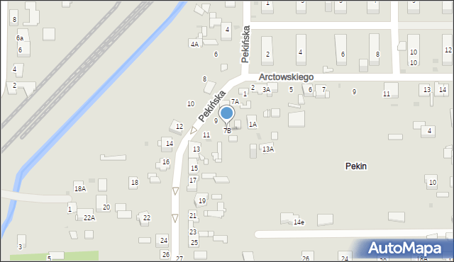 Sosnowiec, Pekińska, 7B, mapa Sosnowca