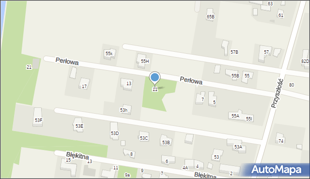 Stanisławów Pierwszy, Perłowa, 11, mapa Stanisławów Pierwszy