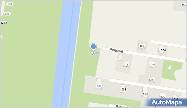 Stanisławów Pierwszy, Perłowa, 21, mapa Stanisławów Pierwszy