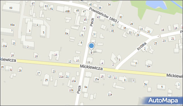 Suchedniów, Peck Emilii, 9, mapa Suchedniów
