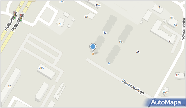 Suwałki, Pendereckiego Krzysztofa Eugeniusza, 8, mapa Suwałk