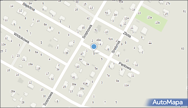 Świdnik, Perłowa, 3, mapa Świdnika