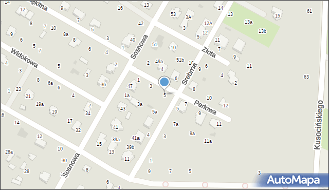 Świdnik, Perłowa, 5, mapa Świdnika