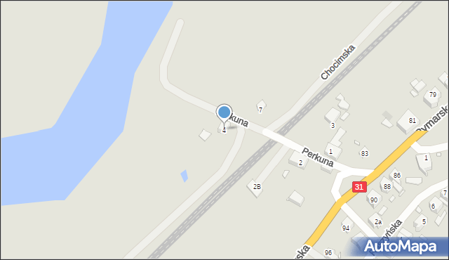 Szczecin, Perkuna, 4, mapa Szczecina