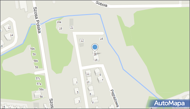 Szczecin, Pejzażowa, 18, mapa Szczecina