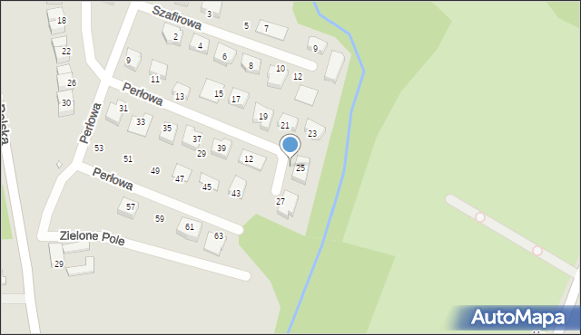 Szczecin, Perłowa, 41, mapa Szczecina