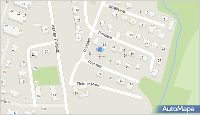Szczecin, Perłowa, 51, mapa Szczecina