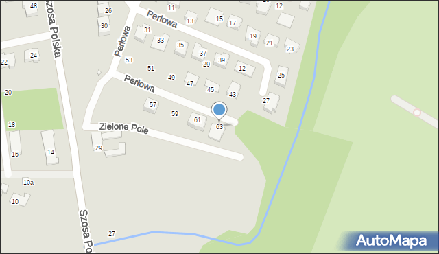 Szczecin, Perłowa, 63, mapa Szczecina