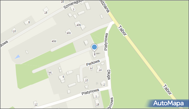 Tabor, Perłowa, 4, mapa Tabor