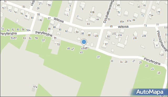 Tomaszów Mazowiecki, Peryferyjna, 43/45, mapa Tomaszów Mazowiecki