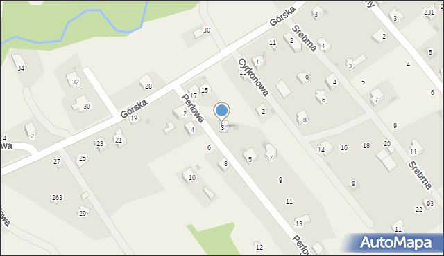 Twardorzeczka, Perłowa, 3, mapa Twardorzeczka