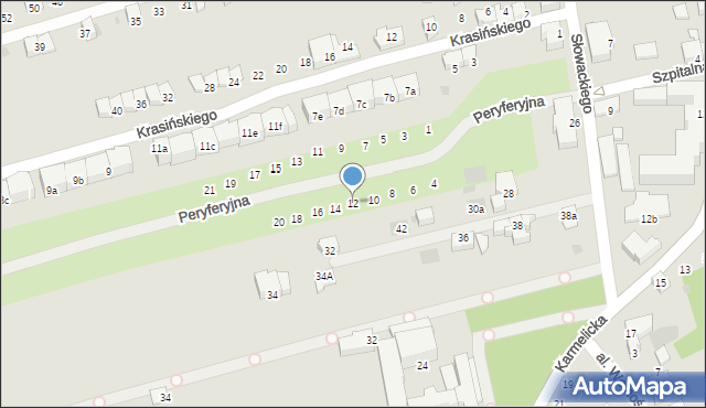 Wadowice, Peryferyjna, 12, mapa Wadowice