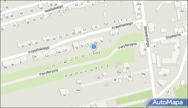 Wadowice, Peryferyjna, 5, mapa Wadowice