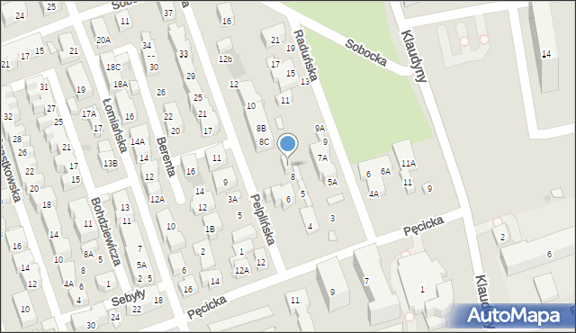 Warszawa, Pelplińska, 8A, mapa Warszawy