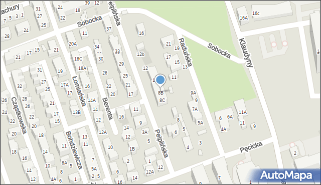 Warszawa, Pelplińska, 8B, mapa Warszawy
