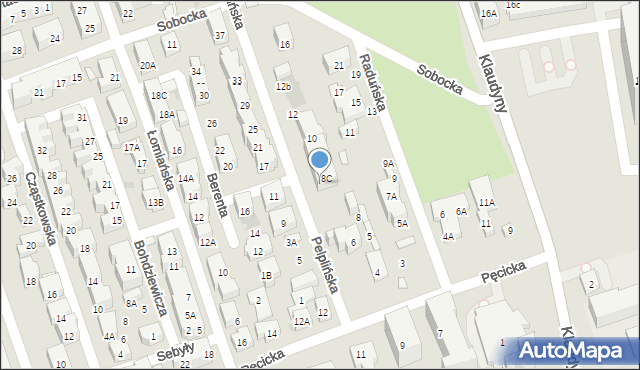 Warszawa, Pelplińska, 8D, mapa Warszawy