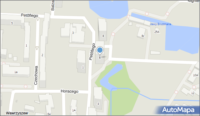 Warszawa, Petöfiego Sandora, 6, mapa Warszawy