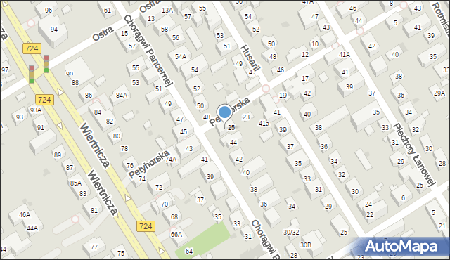 Warszawa, Petyhorska, 27, mapa Warszawy