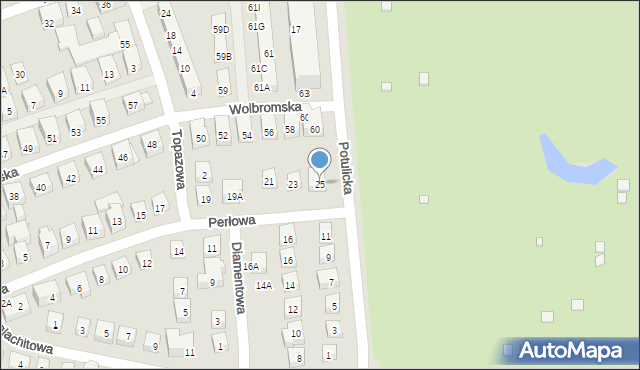 Warszawa, Perłowa, 25, mapa Warszawy