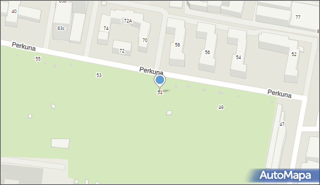 Warszawa, Perkuna, 51, mapa Warszawy