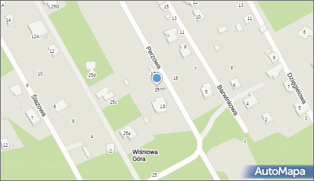 Warszawa, Perzowa, 15, mapa Warszawy