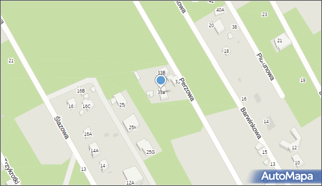 Warszawa, Perzowa, 33a, mapa Warszawy