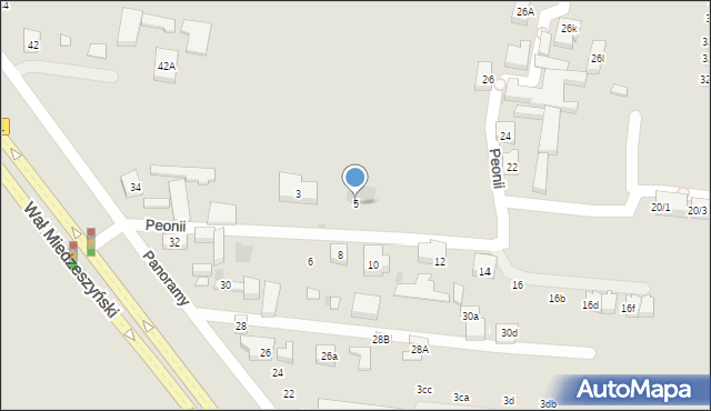 Warszawa, Peonii, 5, mapa Warszawy