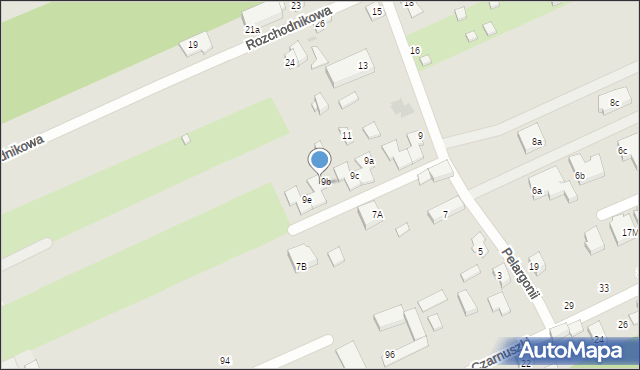 Warszawa, Pelargonii, 9d, mapa Warszawy