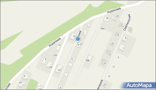Węglew, Perłowa, 3, mapa Węglew
