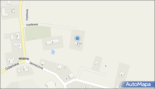 Wiślina, Perłowa, 6, mapa Wiślina