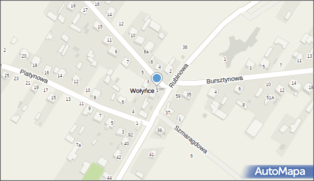 Wołyńce, Perłowa, 1, mapa Wołyńce