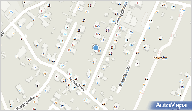 Wrocław, Pedagogiczna, 8, mapa Wrocławia