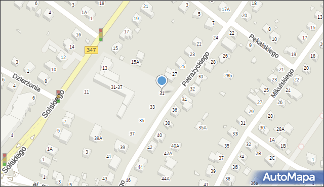 Wrocław, Petrażyckiego Leona, 31, mapa Wrocławia