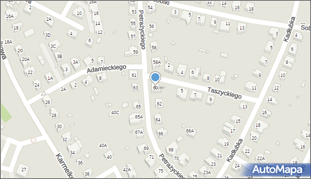 Wrocław, Petrażyckiego Leona, 60, mapa Wrocławia