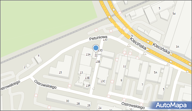 Wrocław, Petuniowa, 11, mapa Wrocławia