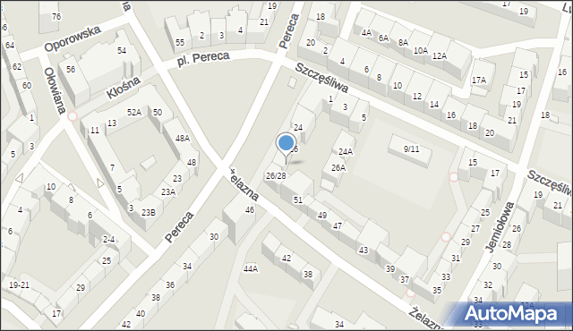 Wrocław, Pereca Icchaka Lejba, 28, mapa Wrocławia