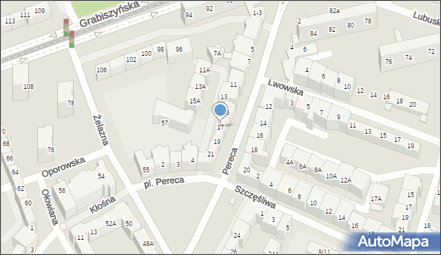 Wrocław, Pereca Icchaka Lejba, 17, mapa Wrocławia