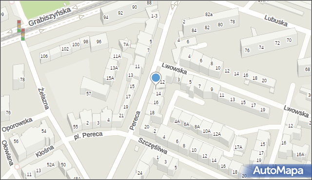 Wrocław, Pereca Icchaka Lejba, 14a, mapa Wrocławia