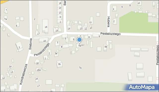 Zabrze, Pestalozziego Johanna, 7A, mapa Zabrza