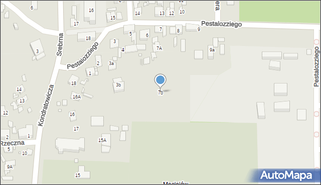 Zabrze, Pestalozziego Johanna, 7b, mapa Zabrza
