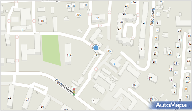 Zamość, Peowiaków, 1A, mapa Zamościa