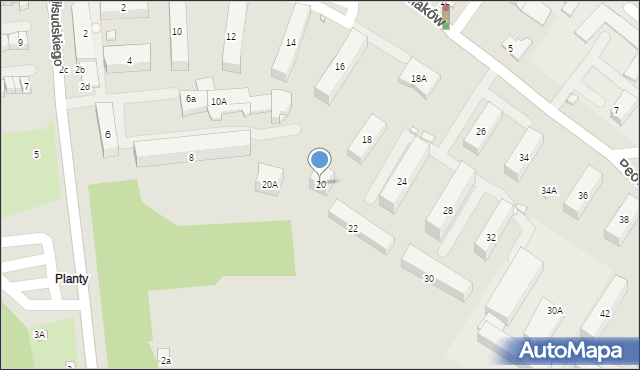 Zamość, Peowiaków, 20, mapa Zamościa