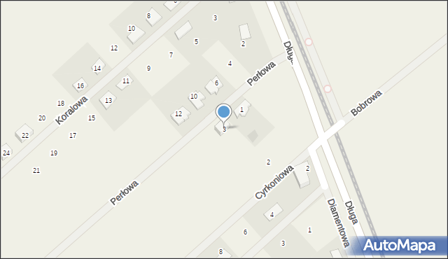 Żarowo, Perłowa, 3, mapa Żarowo