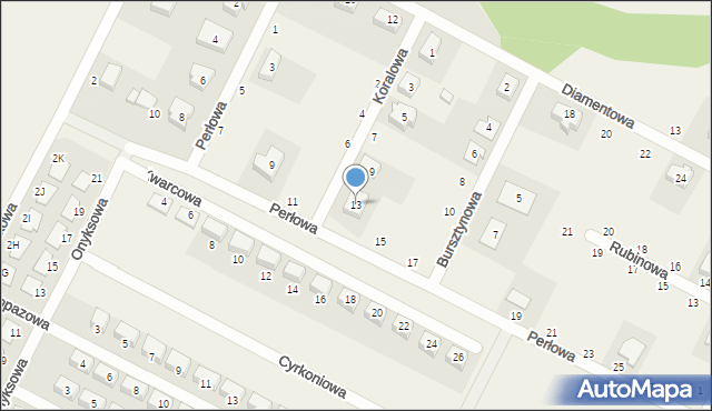 Zbrudzewo, Perłowa, 13, mapa Zbrudzewo