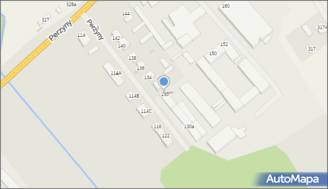 Zwoleń, Perzyny, dr., 130, mapa Zwoleń
