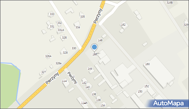 Zwoleń, Perzyny, dr., 146, mapa Zwoleń